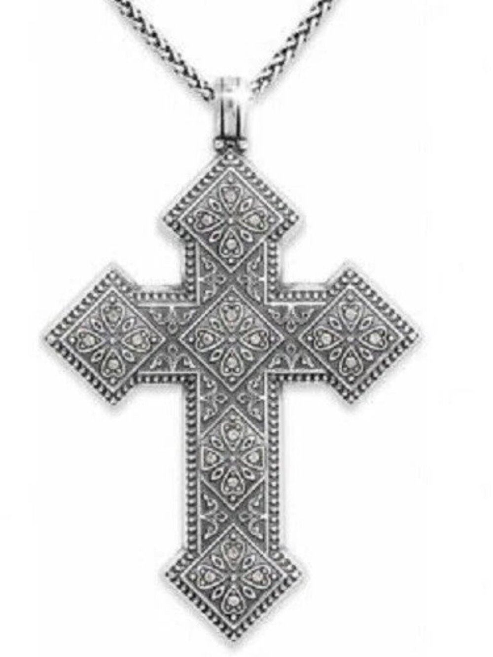 💗Brighton MUMTAZ CROSS Necklace Large Bold Long 36"NWT Dust Bag💗